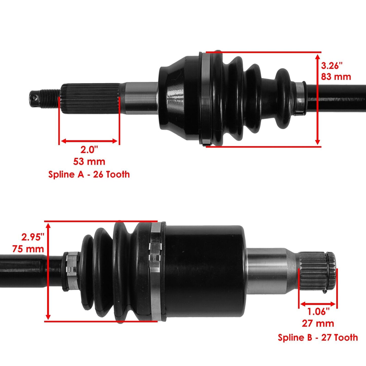 Rear Right / Left Complete CV Joint Axle for Polaris RZR S 800 EFI 2009-2014