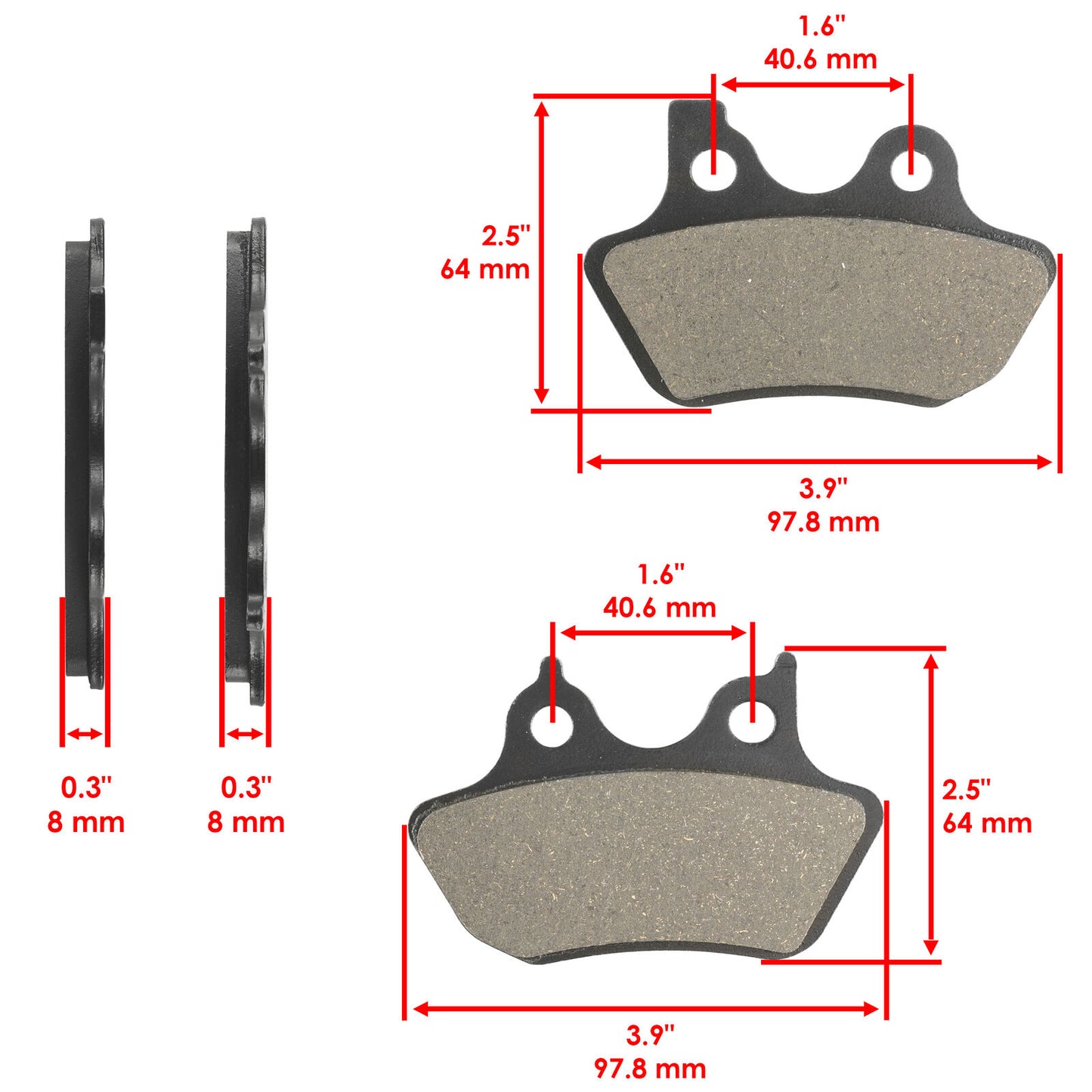 Front Rear Brake Pads for Harley Davidson Flhtc 1584 Electra Glide Classic 2007