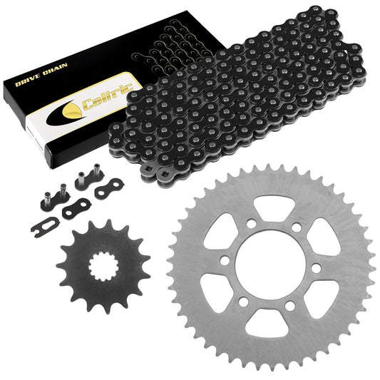 Black Drive Chain And Sprocket Kit for Kawasaki Versys 650 KLE650 2007-2018