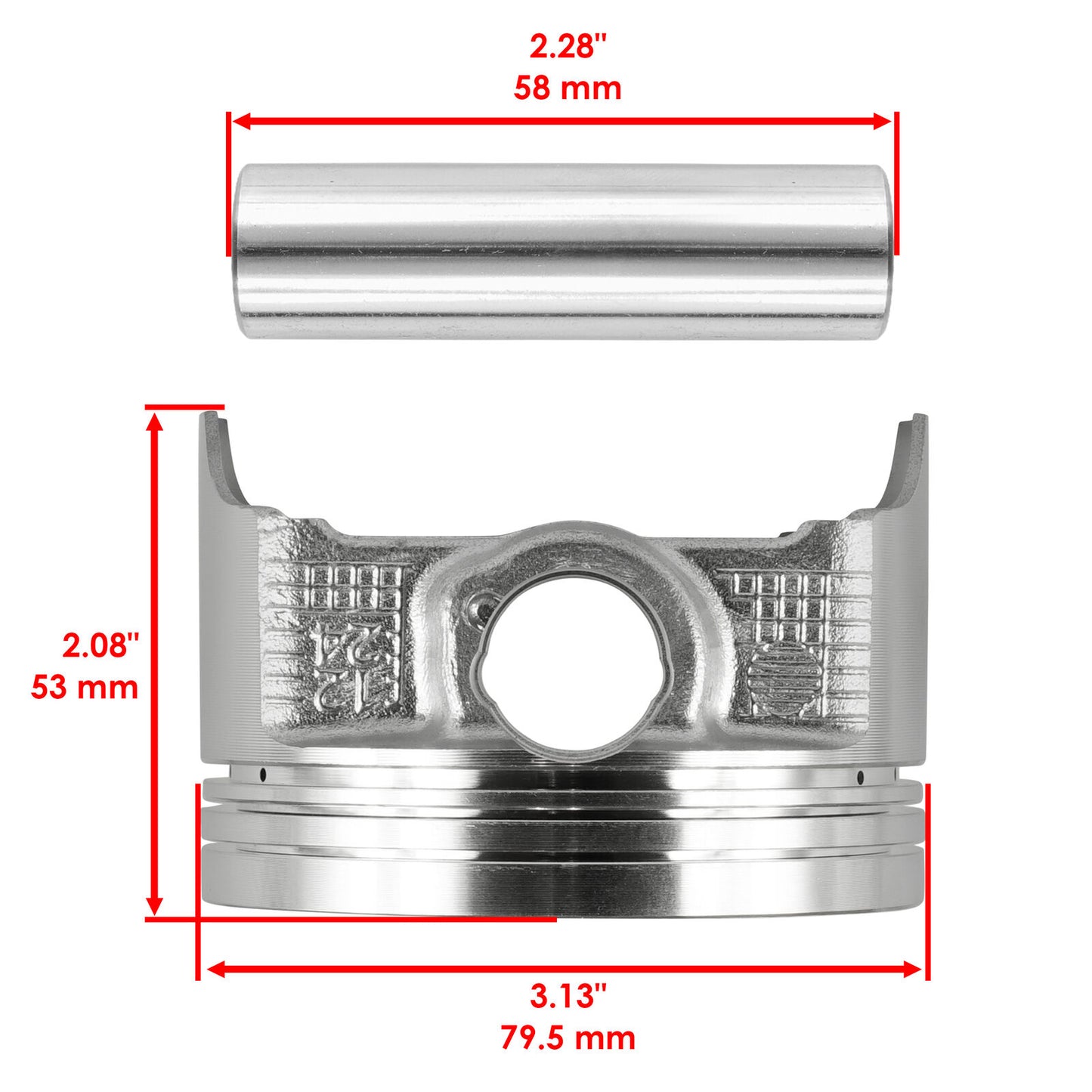 Cylinder Piston and Ring Set for Kawasaki Prairie 650 KVF650 A B 4X4 2002 2003