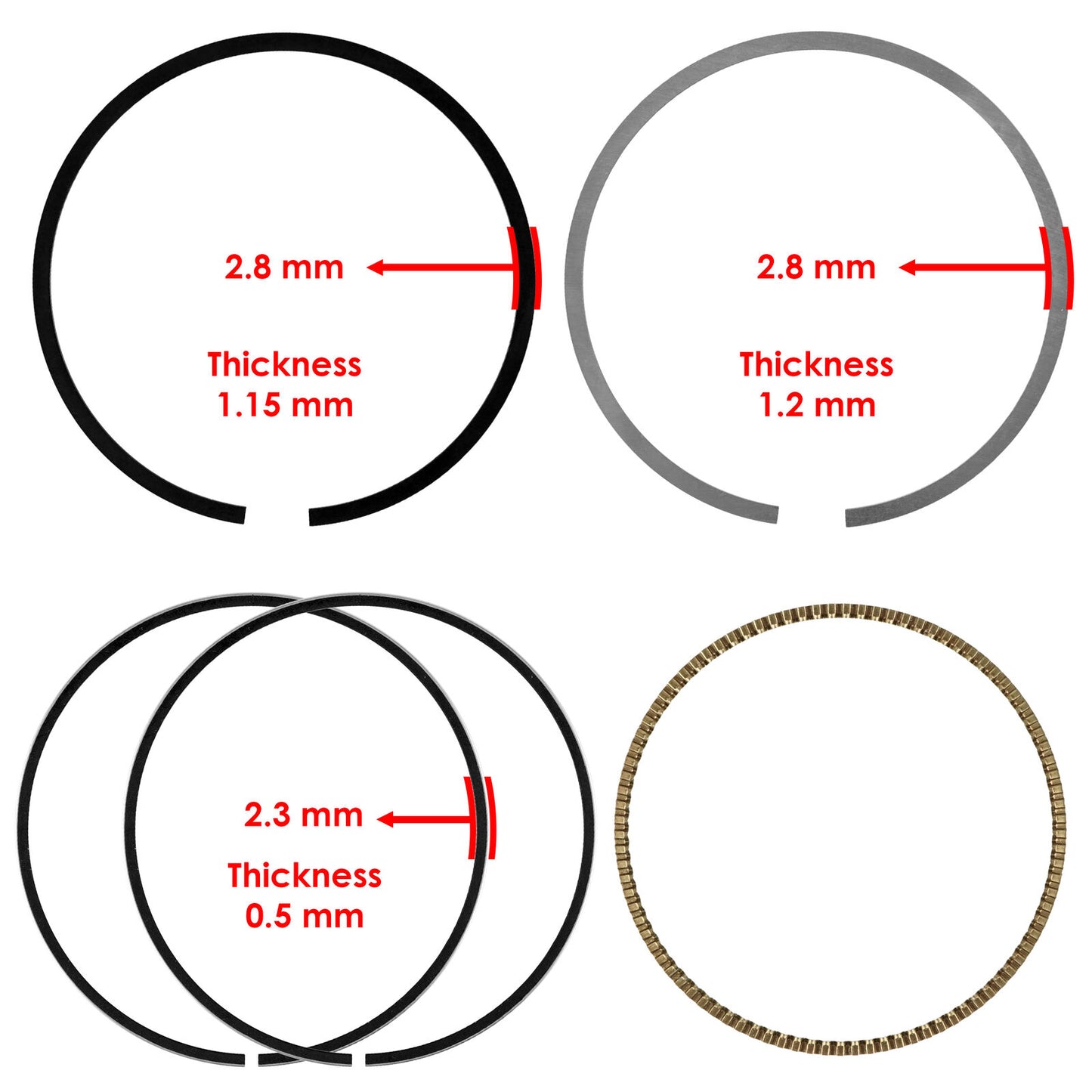 Caltric Engine Piston & Ring Kit for Honda TRX250X 1987-1988 1991-1992