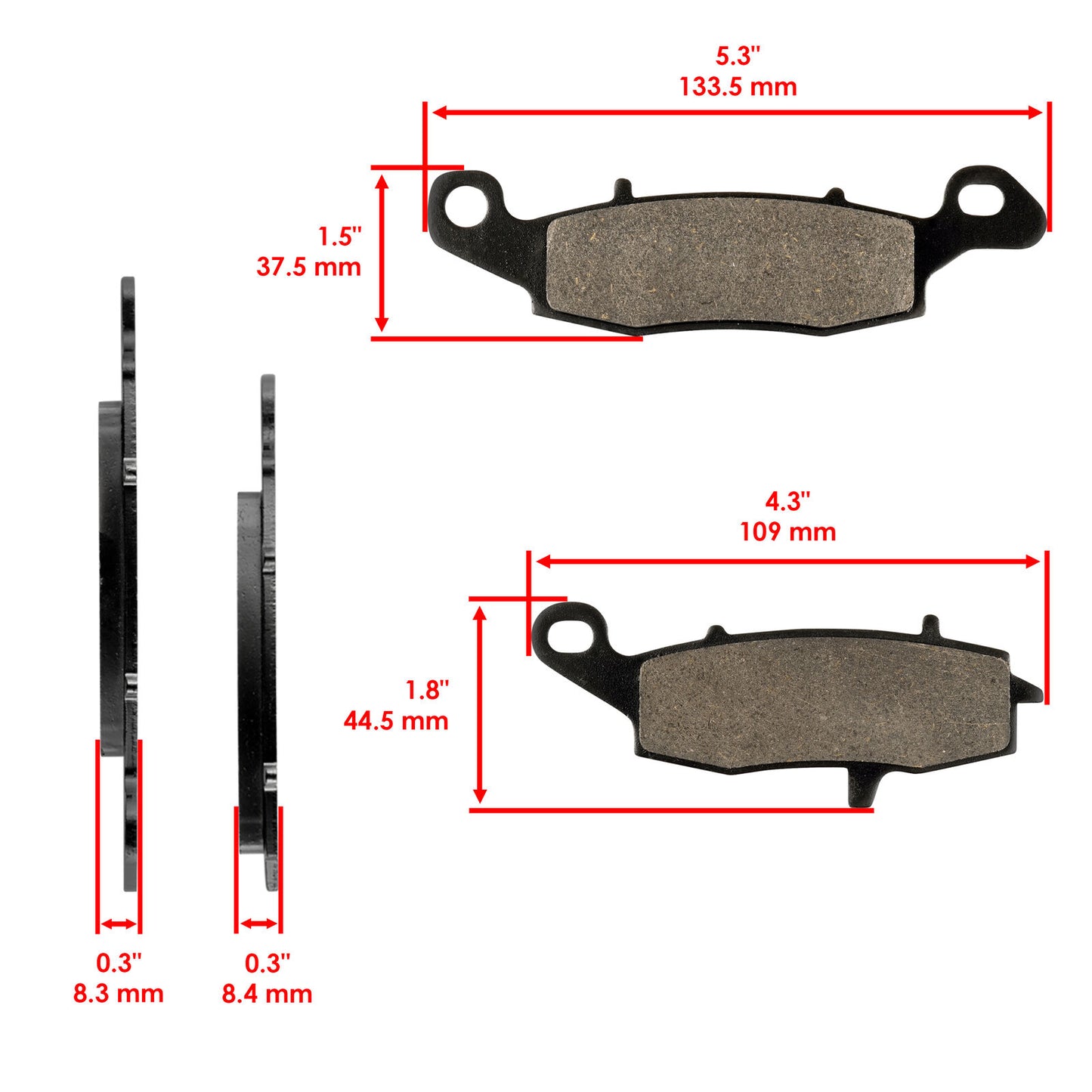 Front & Rear Brake Pads for Kawasaki Vulcan 1600 VN1600 Nomad 2005-2008