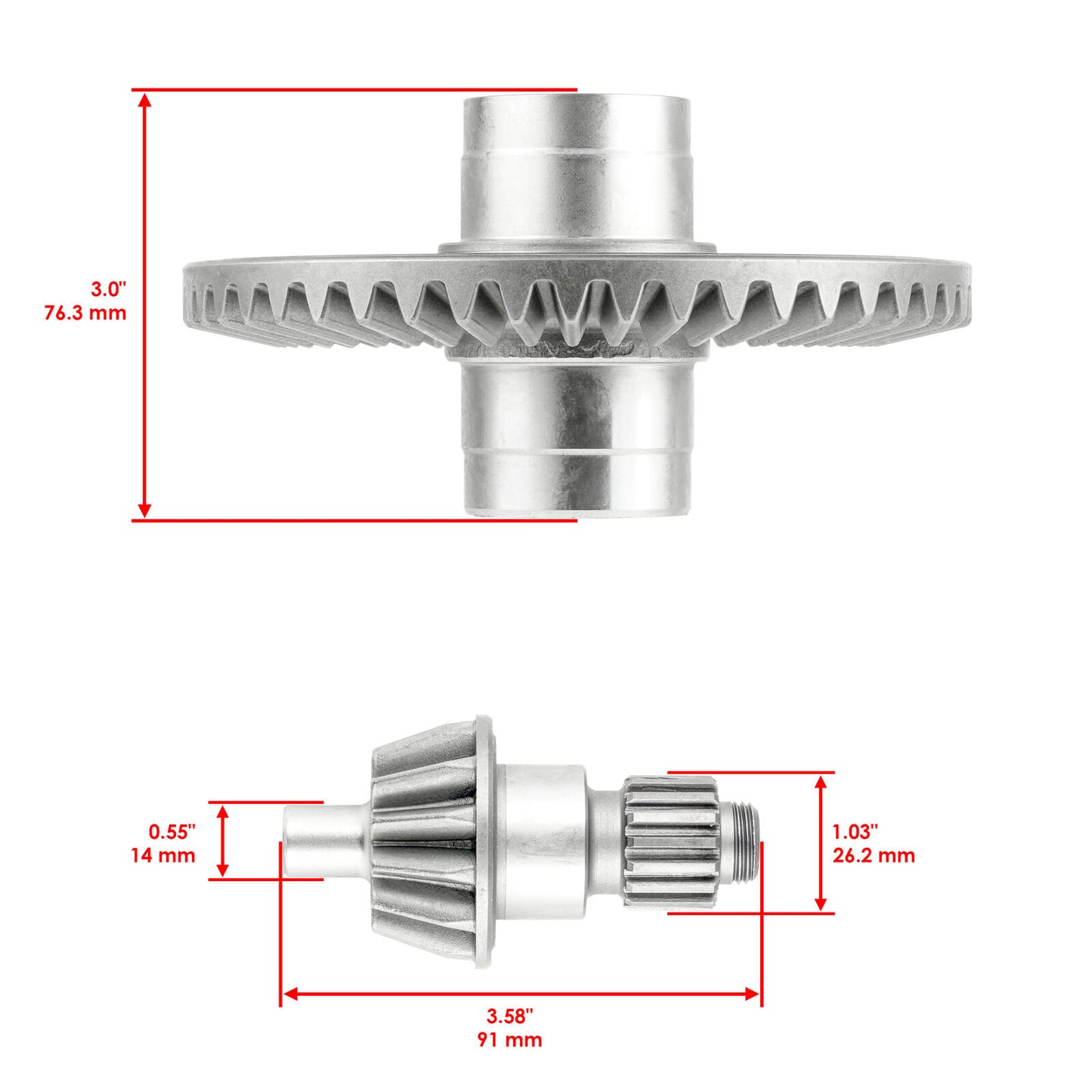 Rear Differential Gear Pinion Shafts for Honda TRX250TM Recon 250 2x4 2002-2020