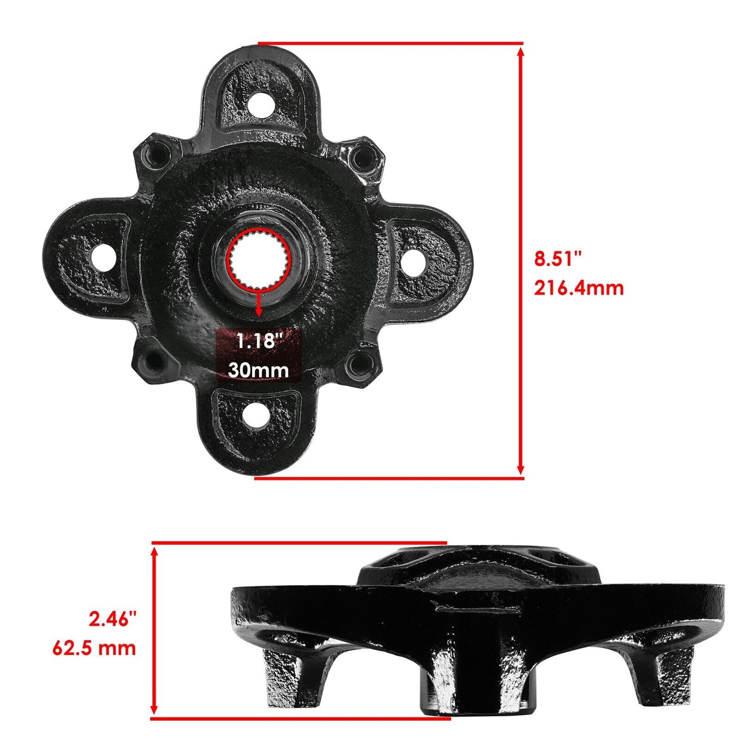 Front Left & Right Wheel Hub for Polaris Ranger Crew 900 EPS 2015-2019