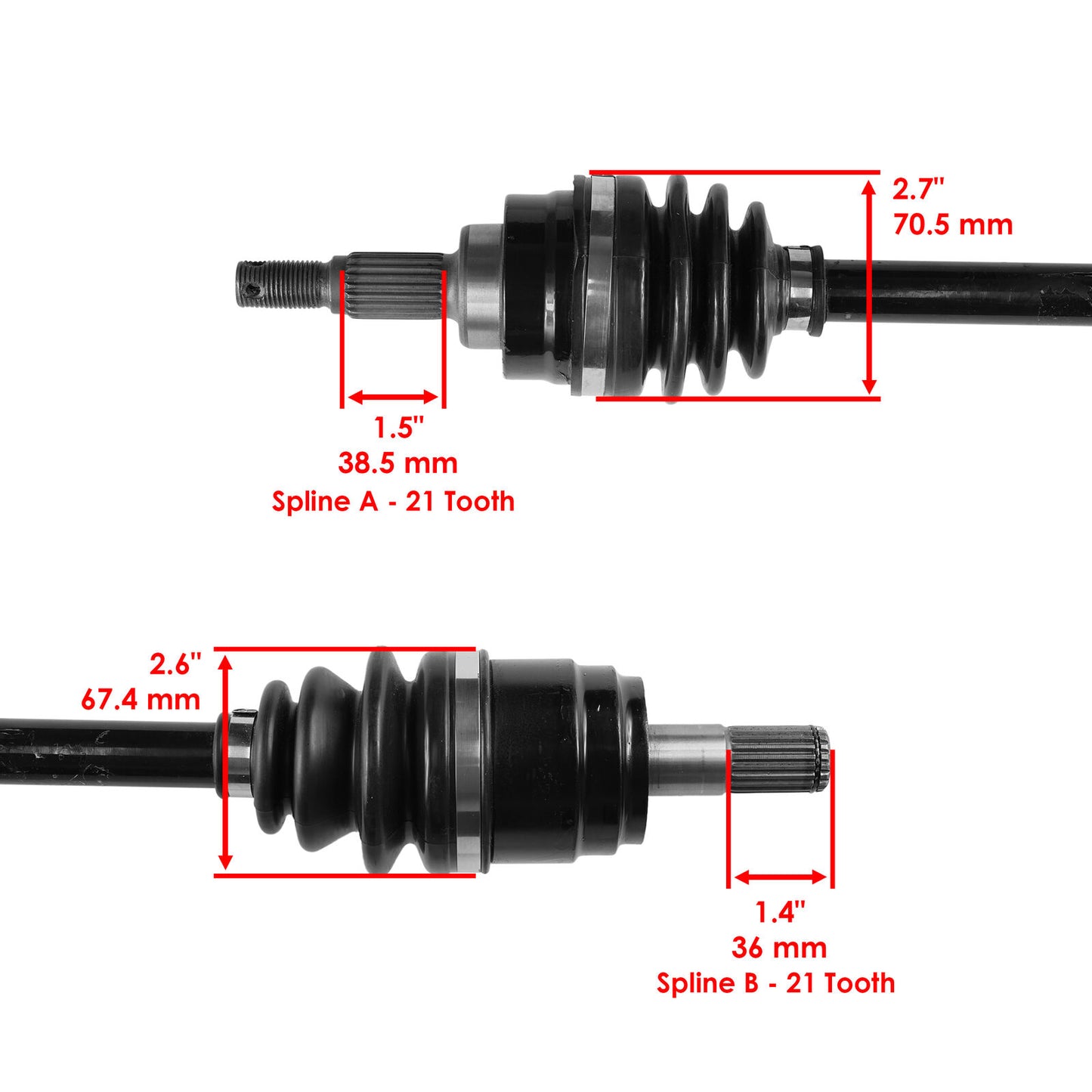 Front Left And Right CV Joint Axle for Honda TRX500FM Foreman 500 4X4 2005-2013