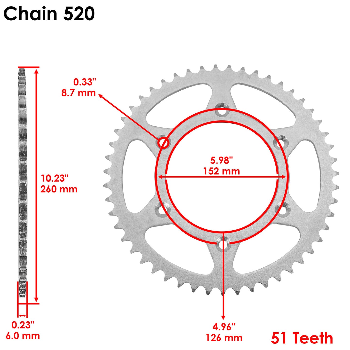 Rear Wheel Chain Sprocket For Honda CR125R 83-99 CR250R 1984-1989 41201-MEY-000