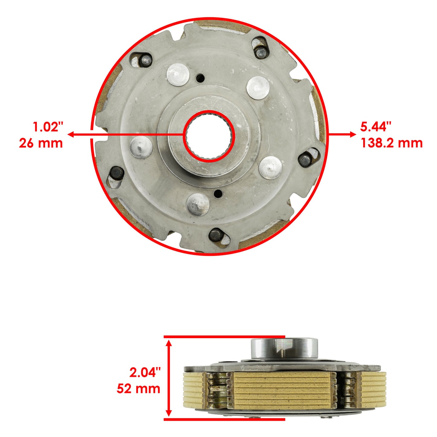 Caltric Wet Clutch Housing Kit For Yamaha Grizzly 660 YFM660 2002-2008