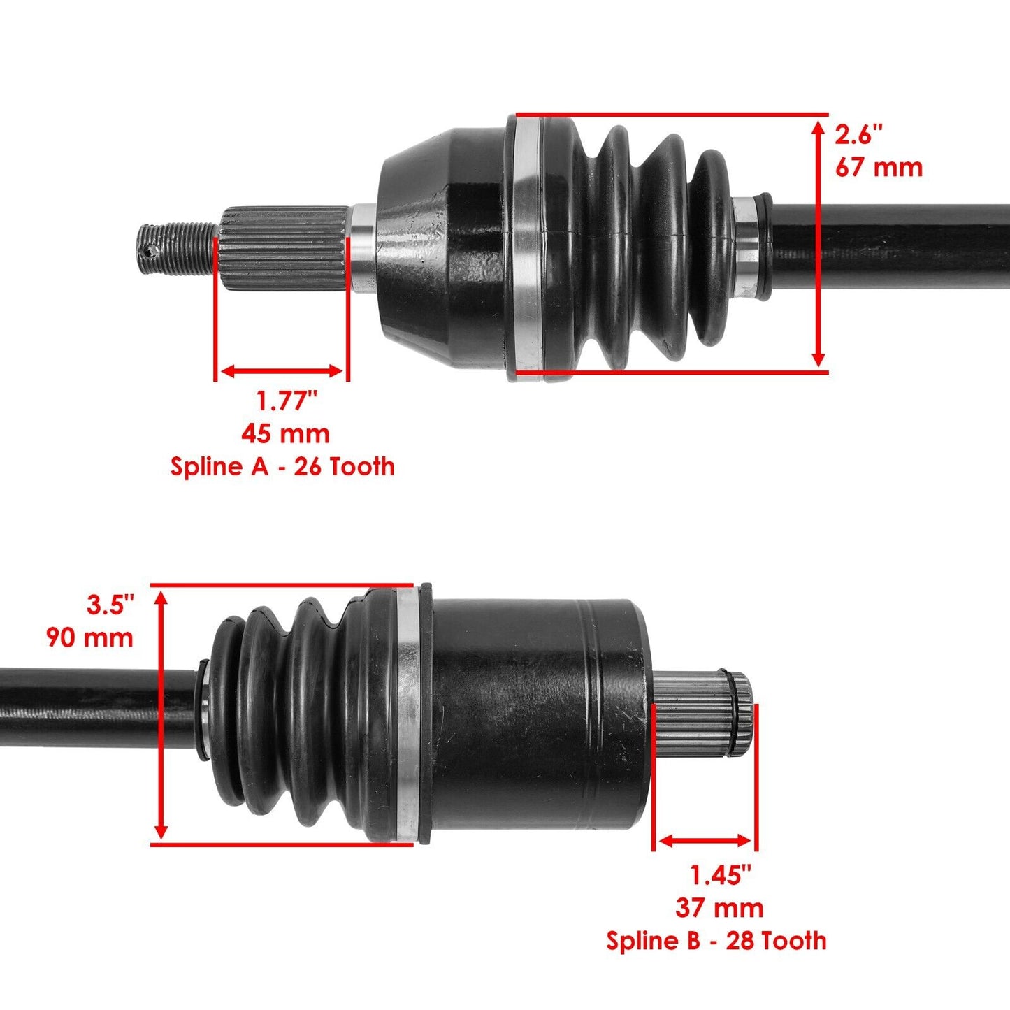 Rear Right And Left Complete CV Joint Axles for Polaris RZR XP 1000 2014-2019