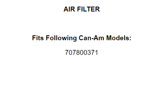 Caltric Air Filter 707800371 For Can-Am Can Am Outlander