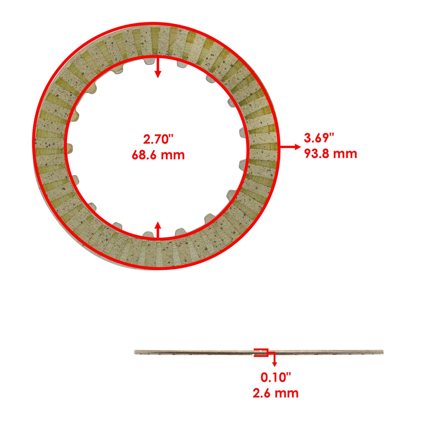 Caltric 22201-GW8-681 / 22331-GW8-681 Clutch Friction Plates Kelvar for Honda