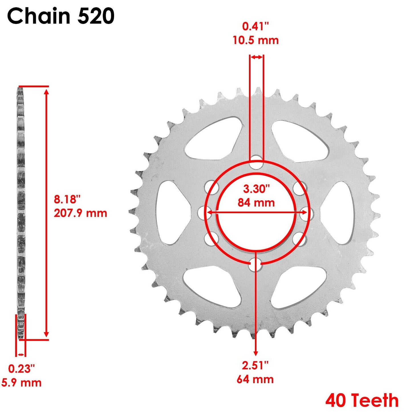 Red Drive Chain And Sprockets Kit for Suzuki LTZ400 Quadsport Z400 2003-2008