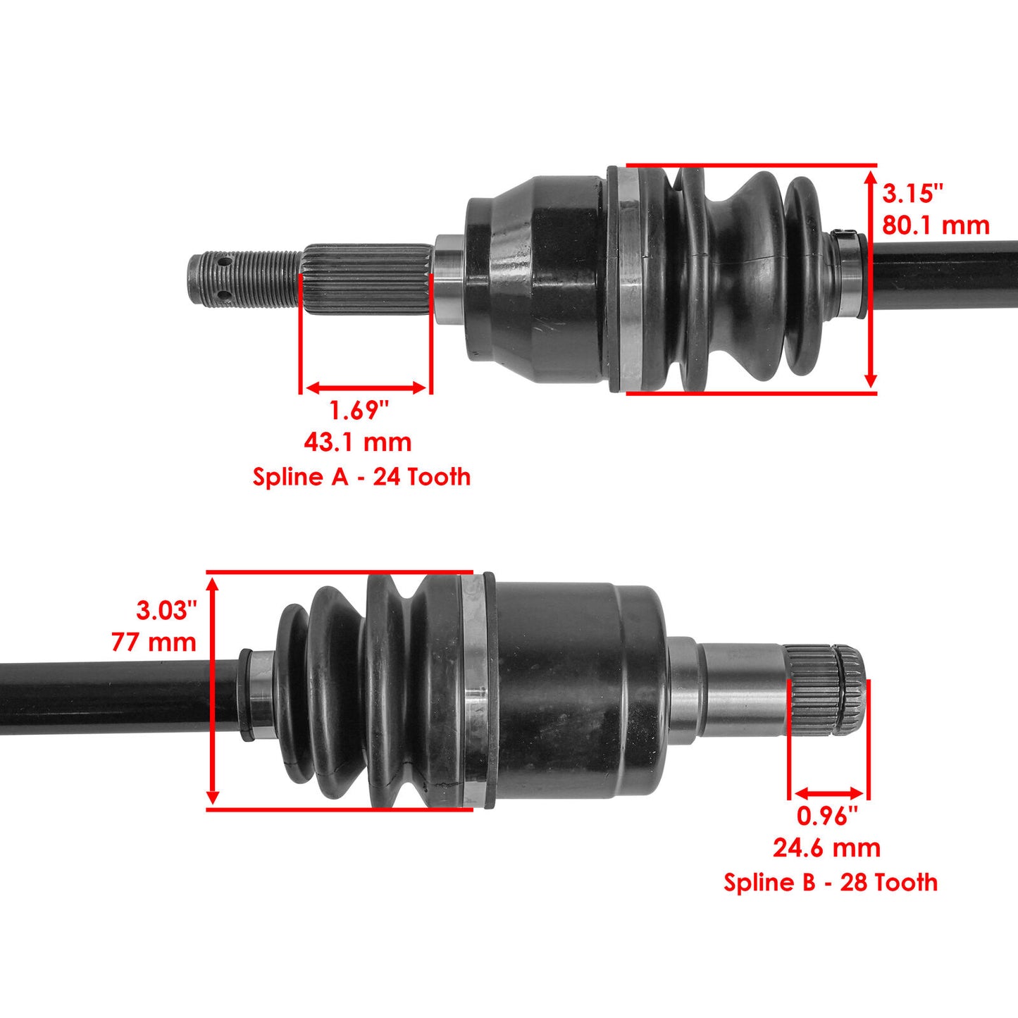 Caltric Rear CV Axle For John Deere RSX850 RSX860 Left and Right