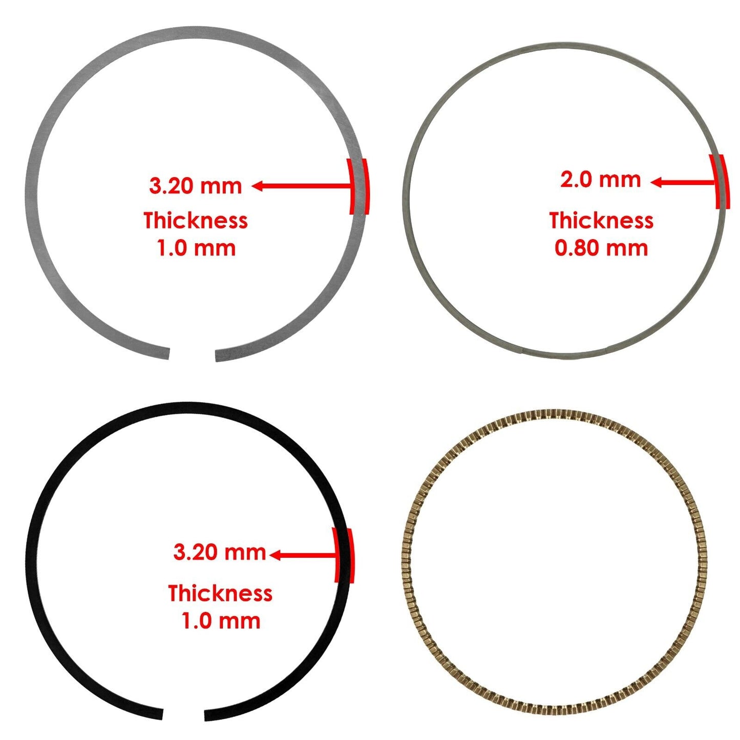 Caltric 13008-1214 130081214 Engine Cylinder Piston Ring Set For Kawasaki