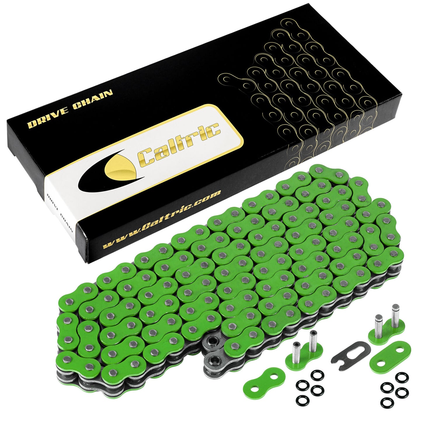 520 X 120 Links Motorcycle Atv Green O-Ring Drive Chain 520-Pitch 120-Links