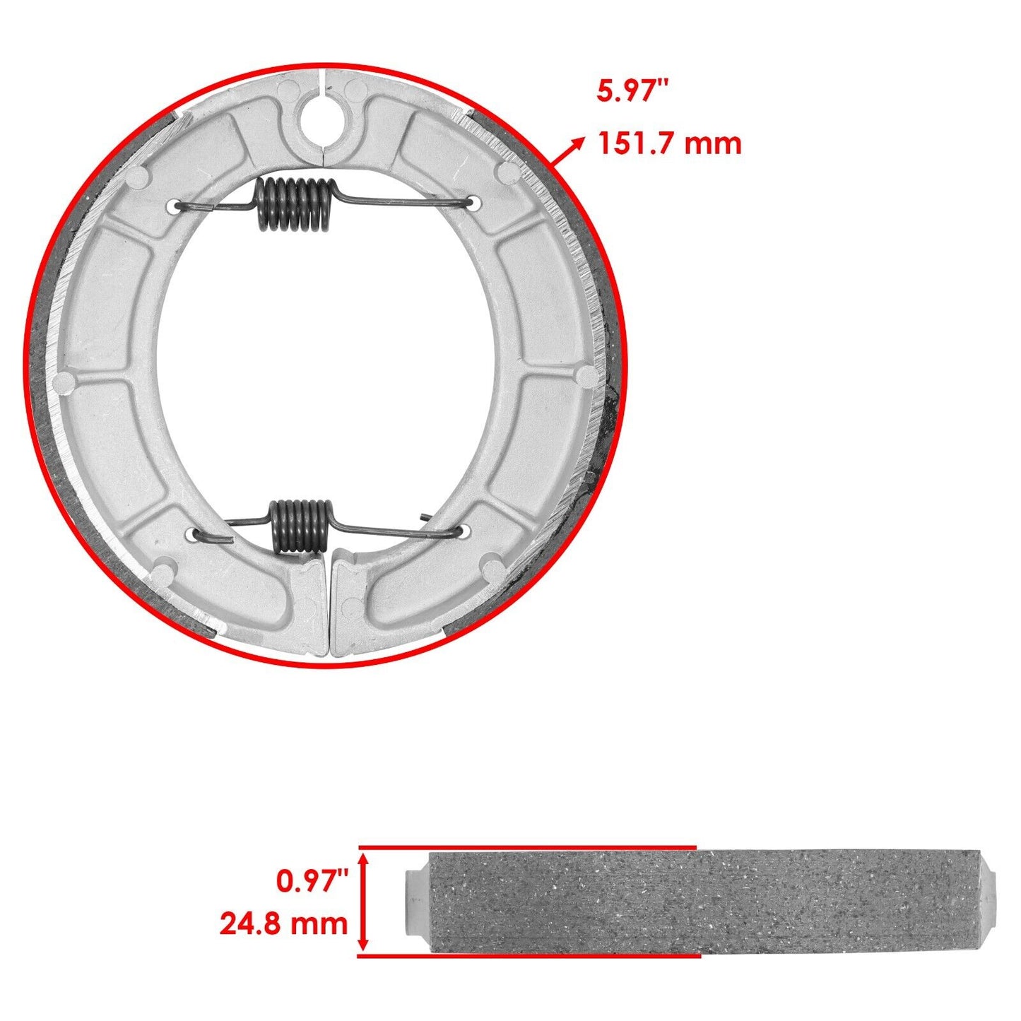 Front & Rear Brake Shoes for Yamaha Timberwolf 250 YFB250 1995 1996 1997 1998