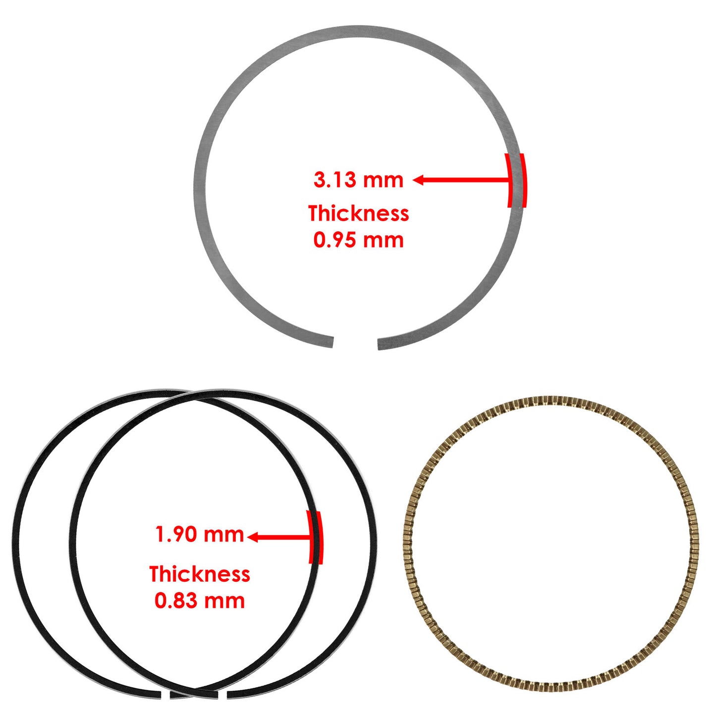 Caltric Piston Rings For Honda CRF450R A 2002 2003 2004 2005 2006 2007 2008