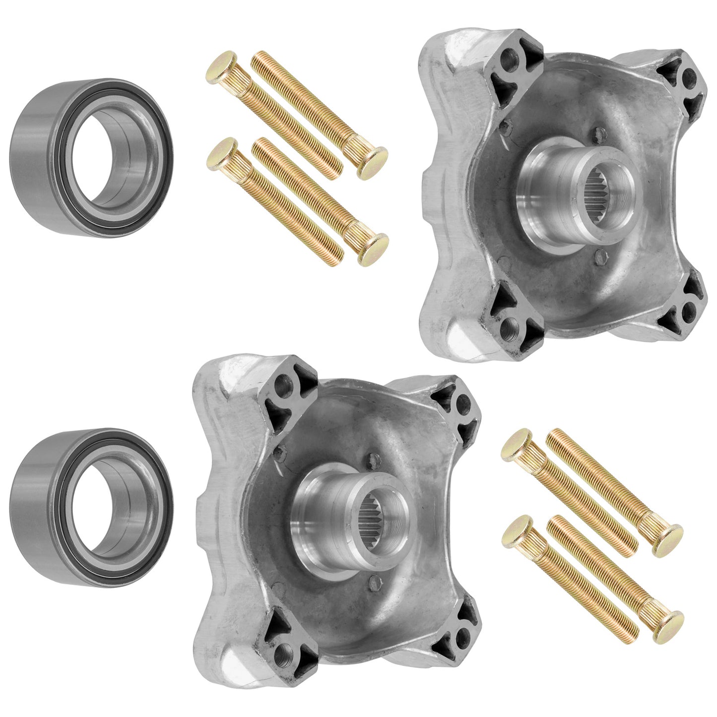 Front Left Right Wheel Hubs W/Studs & Bearings for Polaris RZR 800 EFI 2010-2014