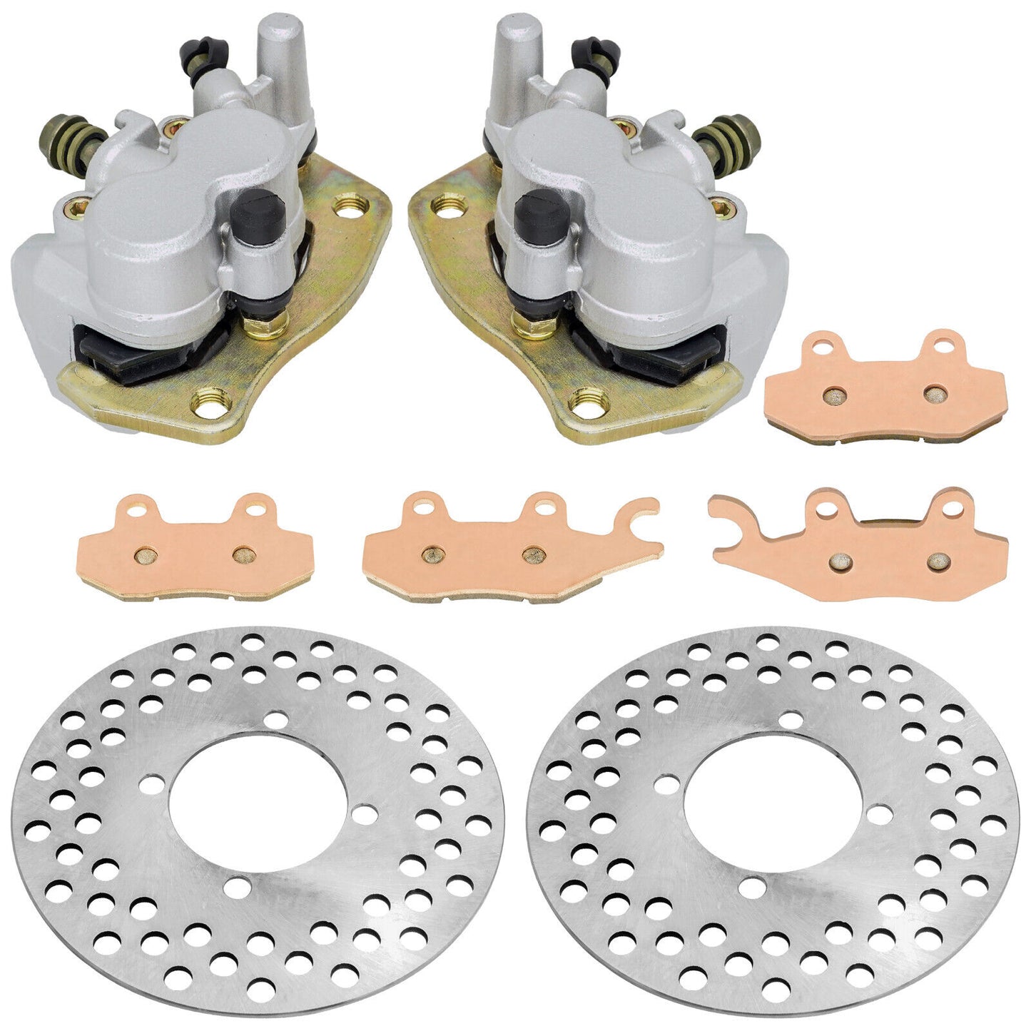 Front Left Right Brake Caliper Disc Pads For Yamaha Rhino 450 YXR450 4X4 2006-09