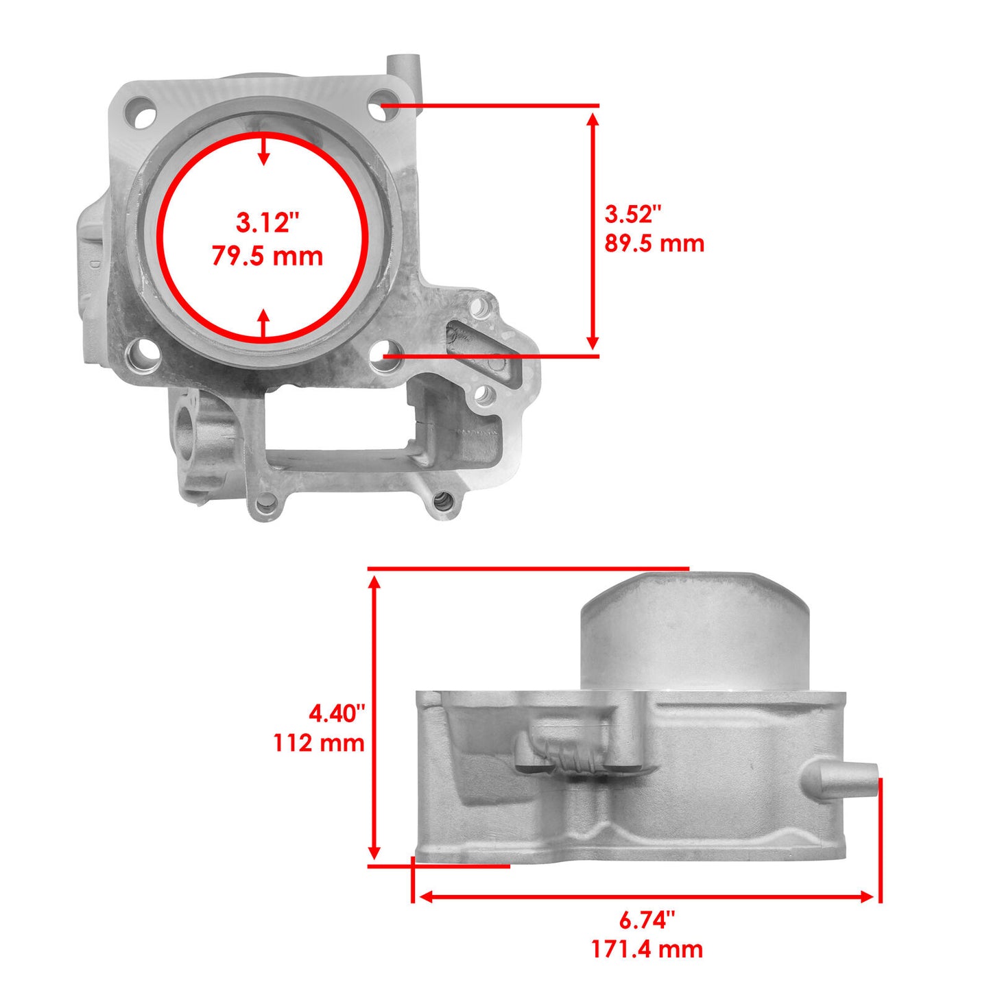 11005-0059 11005-0060 Engine Cylinders For Kawasaki KVF650 ATV Front And Rear