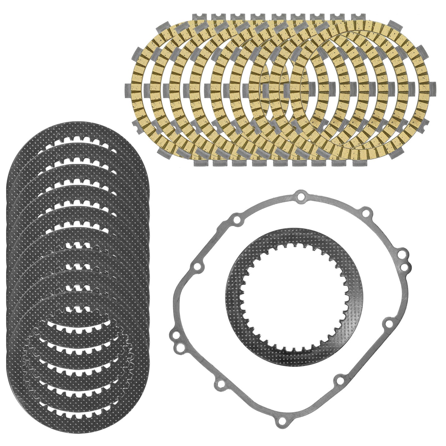 Clutch Friction Steel Plates Kit for Kawasaki Z750S Z750 ZR750 2005 2006 - 2010