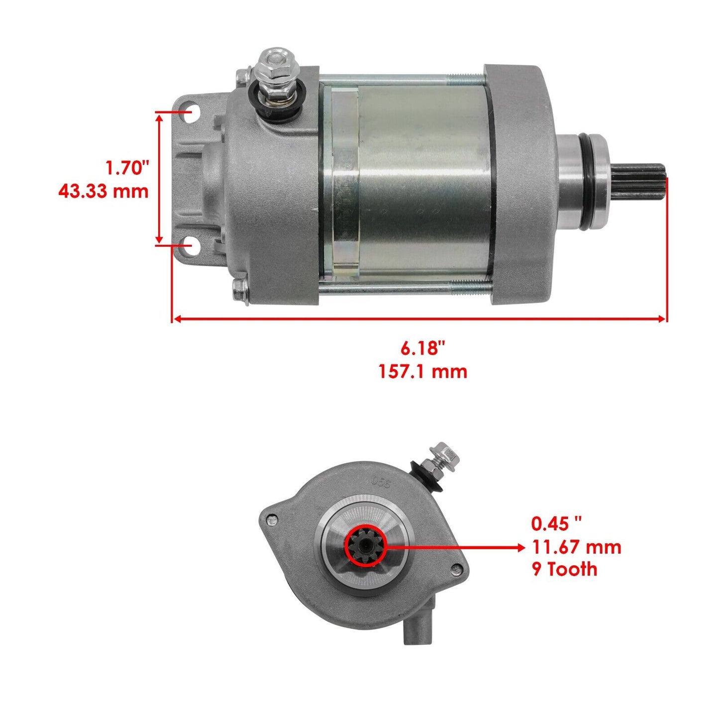 Caltric Starter Motor for Yamaha YZF-R1 YFZR1 2007-2008 4C8-81890-01-00