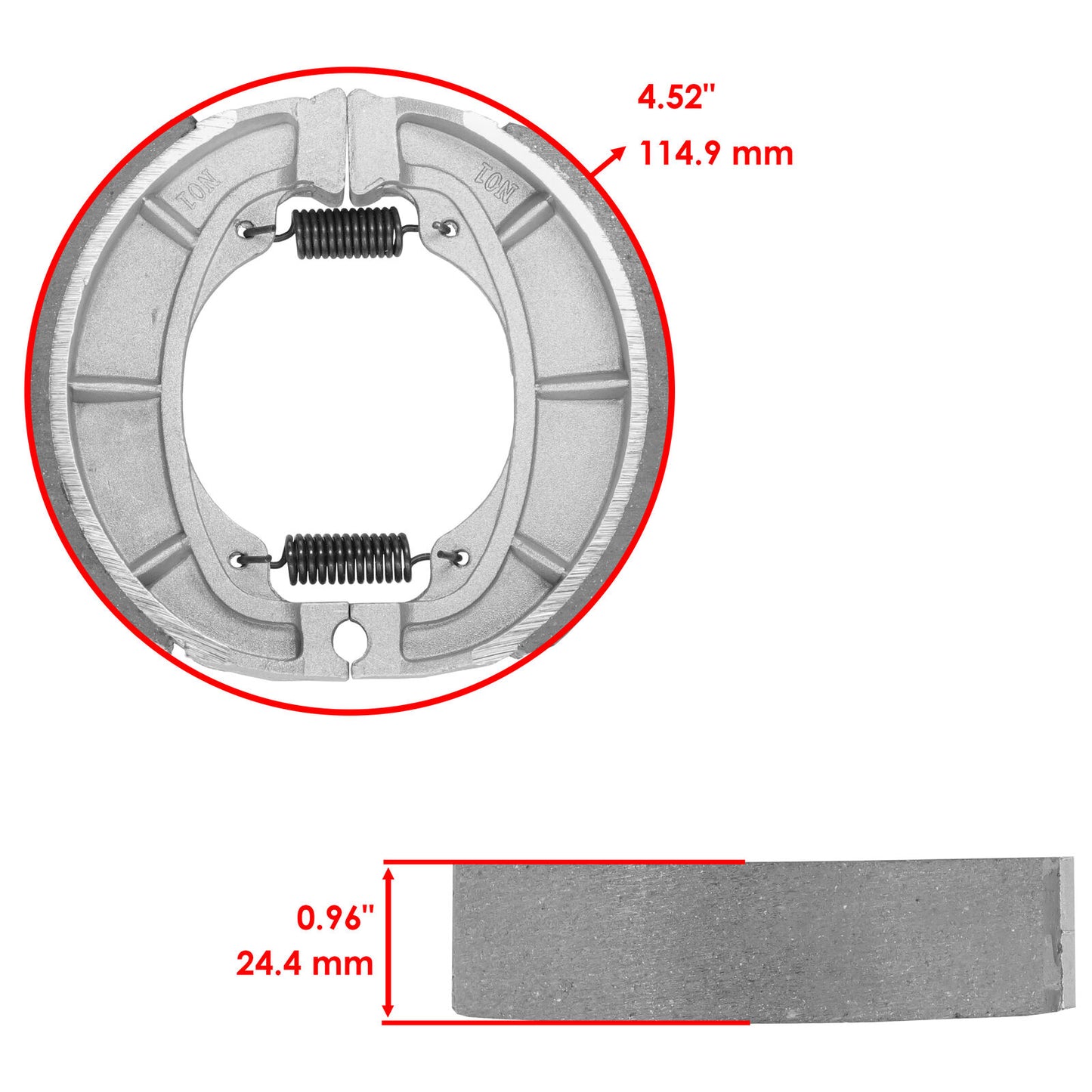 Front Brake Shoes for Suzuki LT160E Quadrunner 160 1989 1990 1991 1992