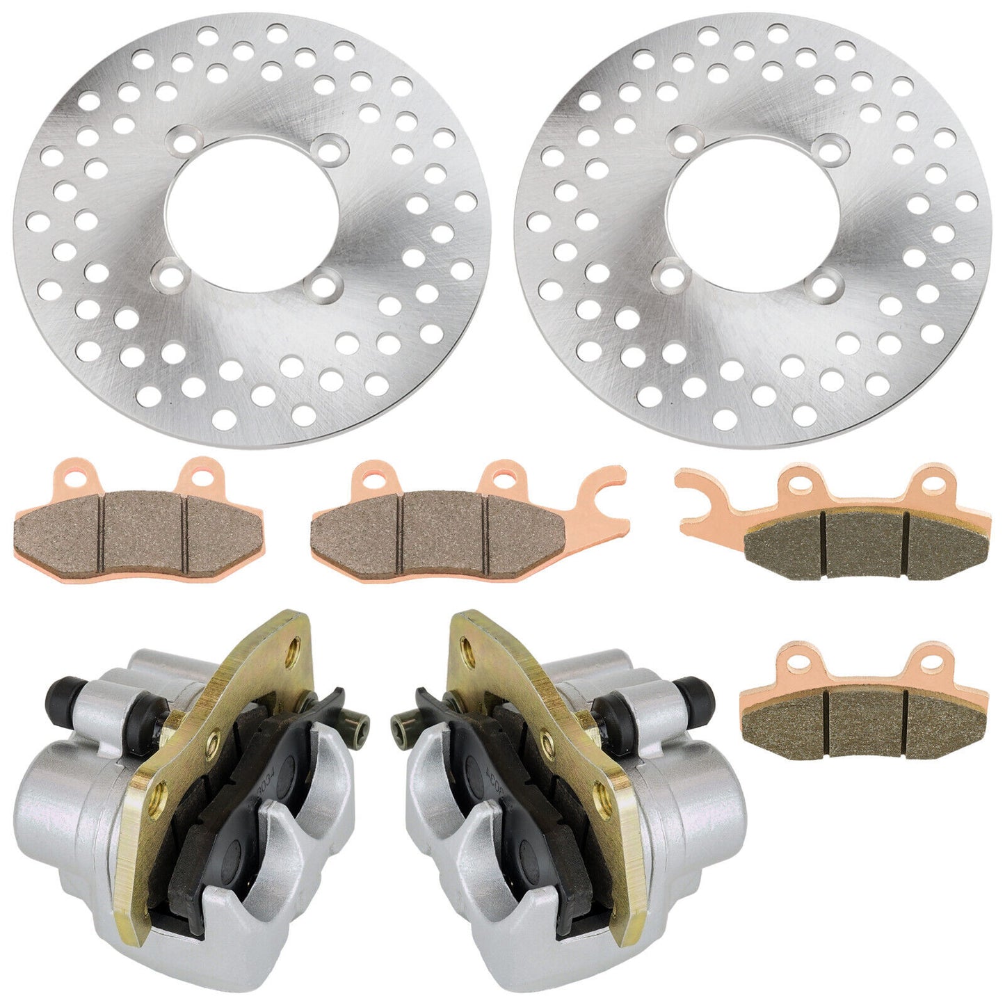 Front Left Right Brake Caliper Disc Pads For Yamaha Rhino 450 YXR450 4X4 2006-09