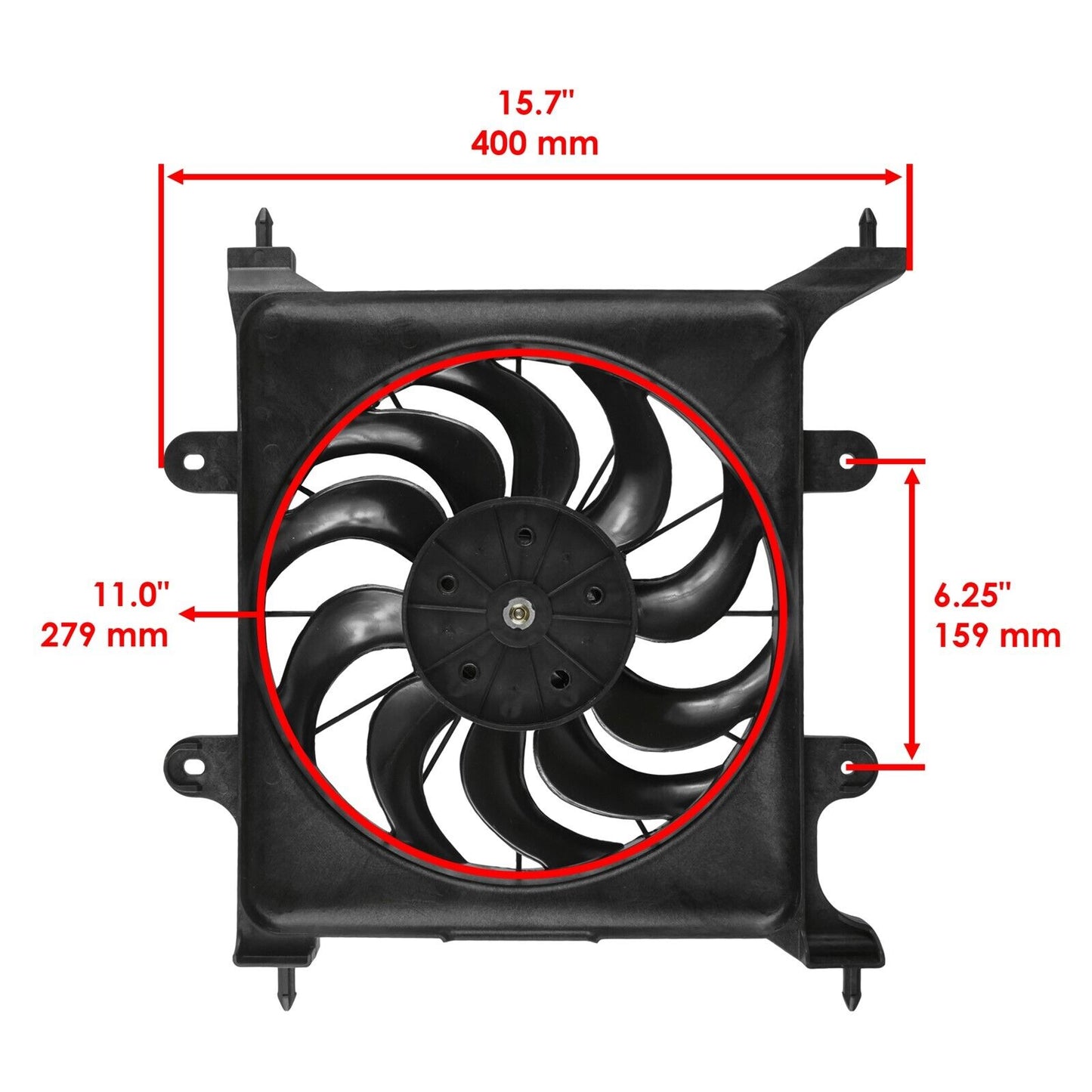 Caltric Radiator Fan With Shroud Assembly For Polaris 2413196 NEW