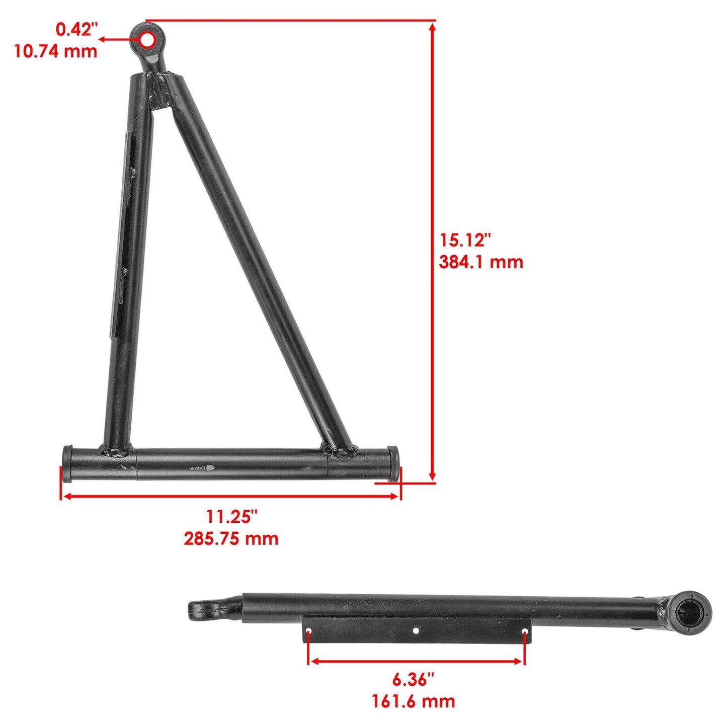 Caltric 2202907 Front Lower Right A-Arm For Polaris Width 11.25" Length 15.12"