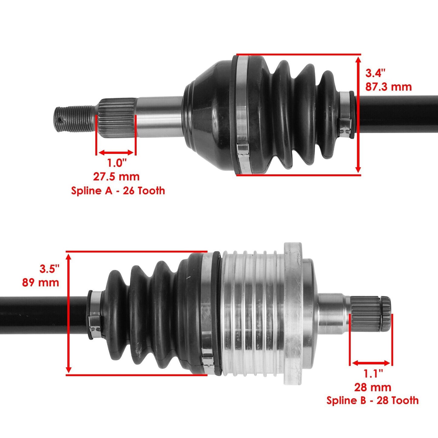 Caltric Rear CV Axle For Can-Am Maverick 1000R 4x4 2017-2018 Left Or Right