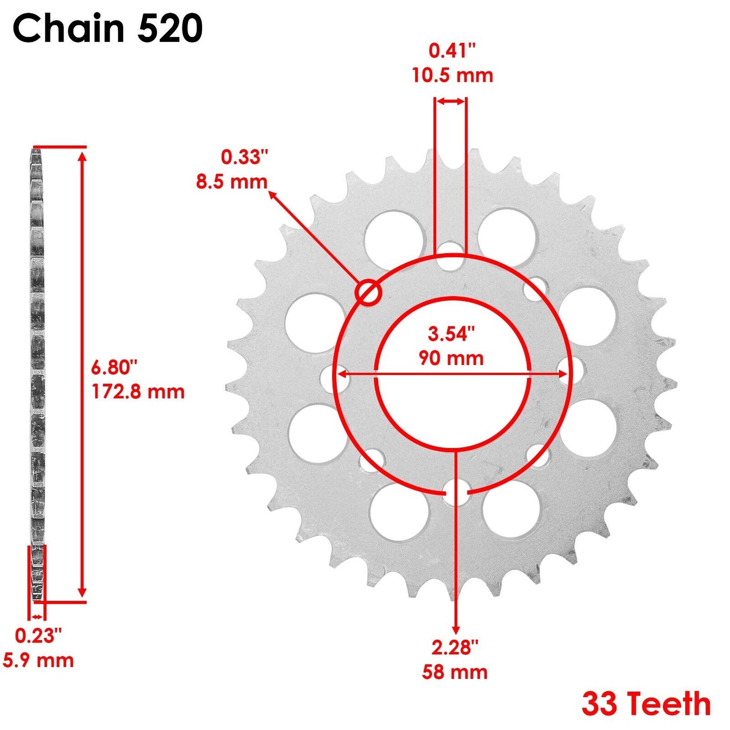 Black Drive Chain And Sprocket Kit for Honda CMX250C Rebel 250 1985-2016