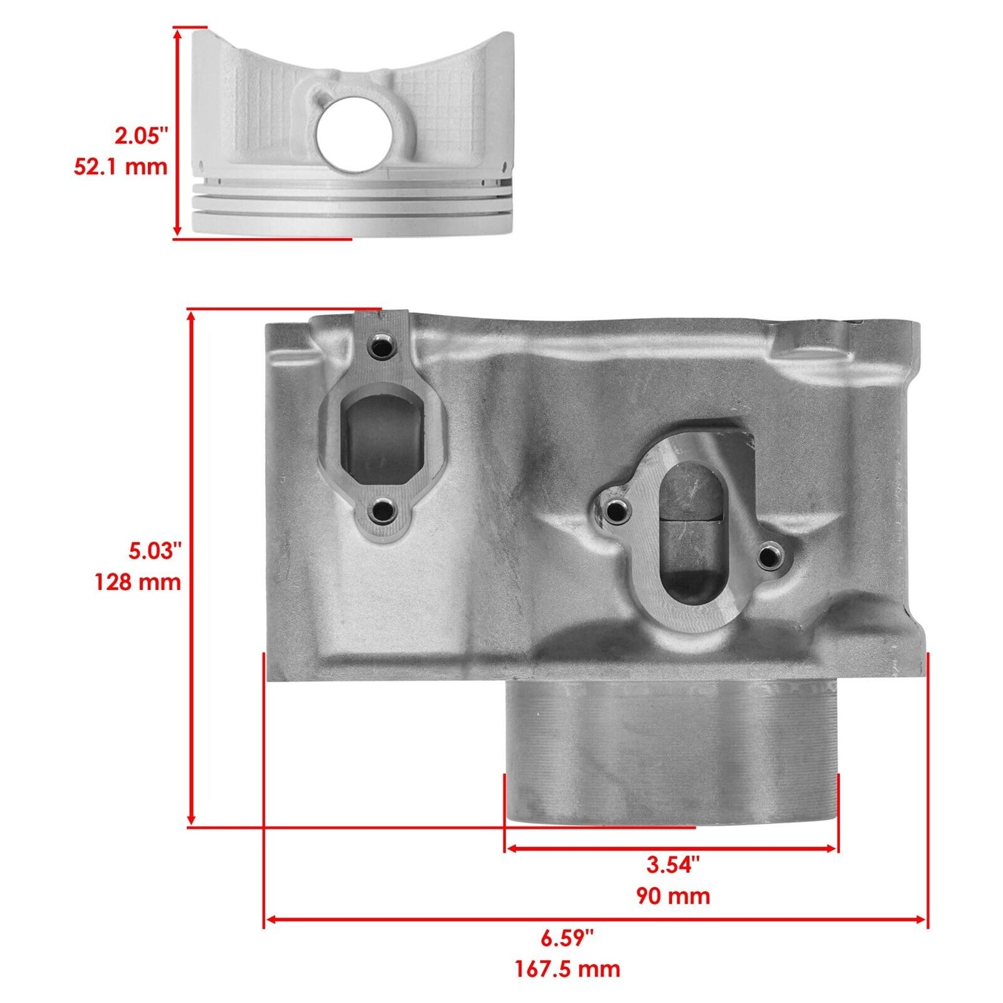 Caltric 5GH-11310-00-00 5GH113100000 5GH-11631-00-00 Cylinder Kit For Yamaha