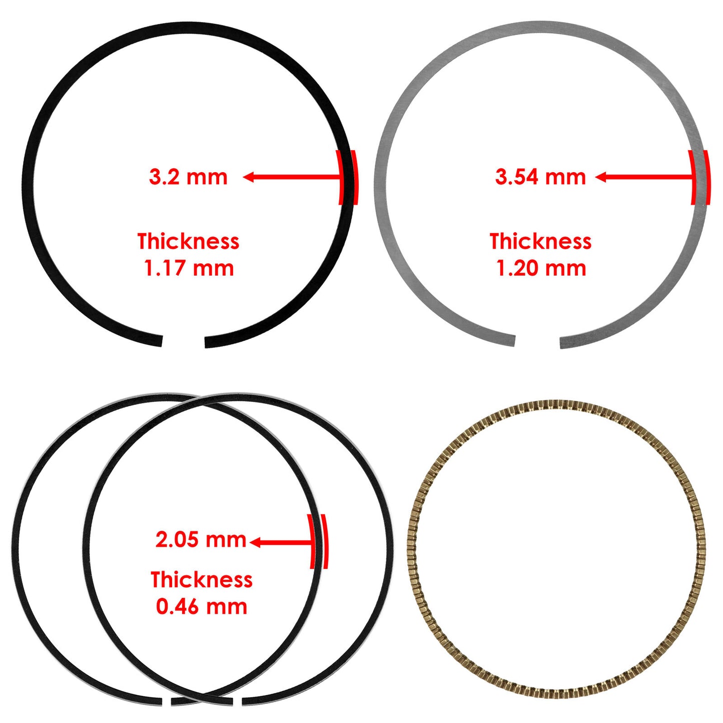 Caltric 2204959 2203922 Piston Ring Set  For Polaris