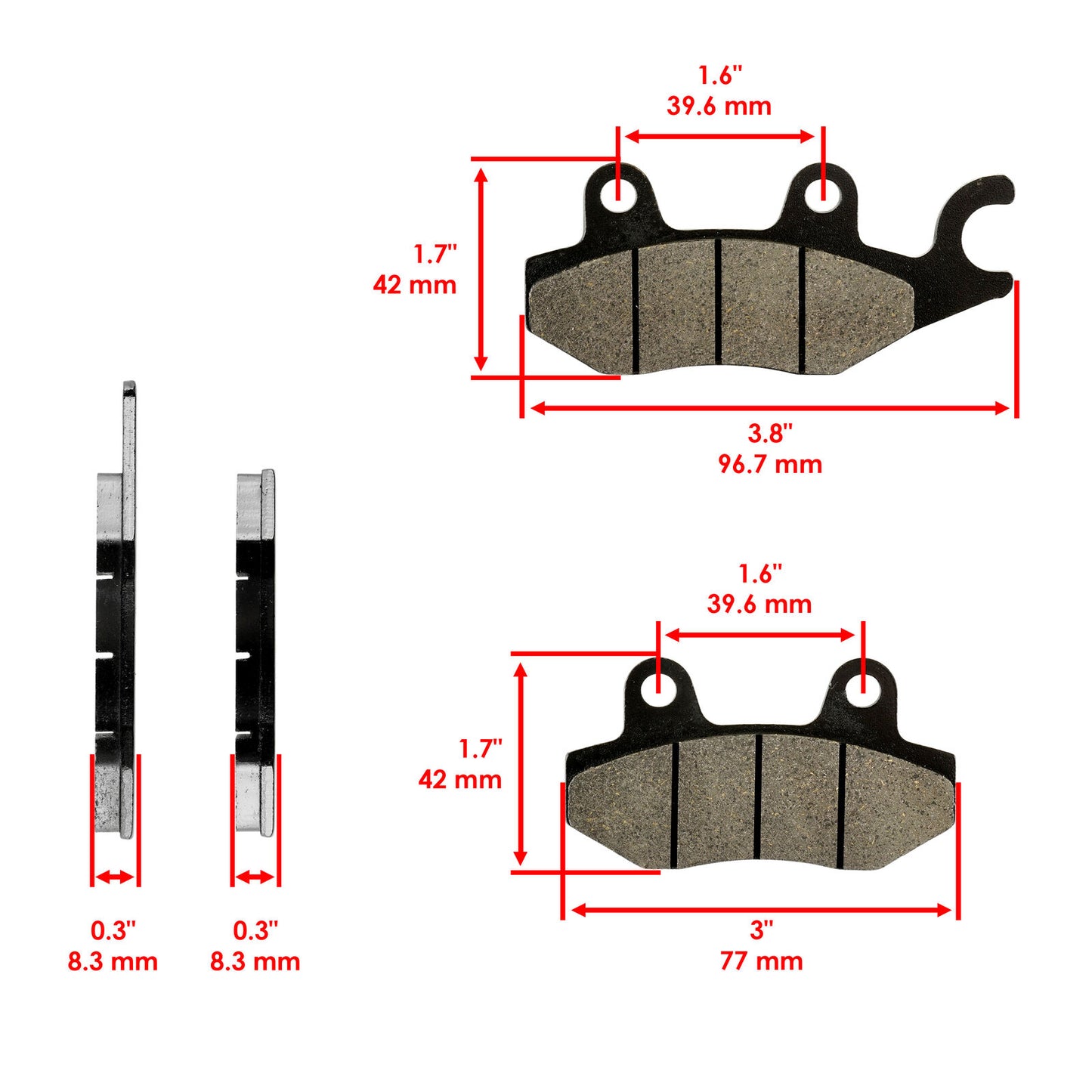 Front Brake Pads for Can-Am Maverick 1000 2013-2018 / 705600398 705601147