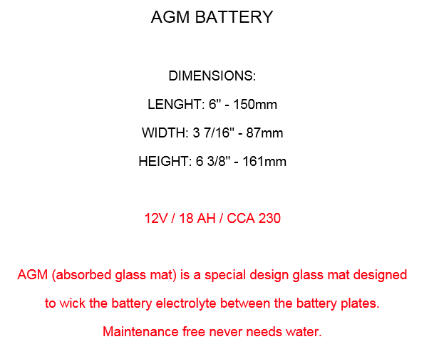 AGM Battery for Suzuki LT-A500X Kingquad 500 Axi 2009 2011 2012 2013 2014-2020