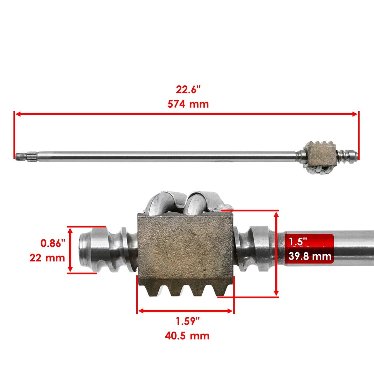 Steering Shaft For Kubota B5200 B5200D B6200 B6200D B6200E B7200 B7200D B7200E