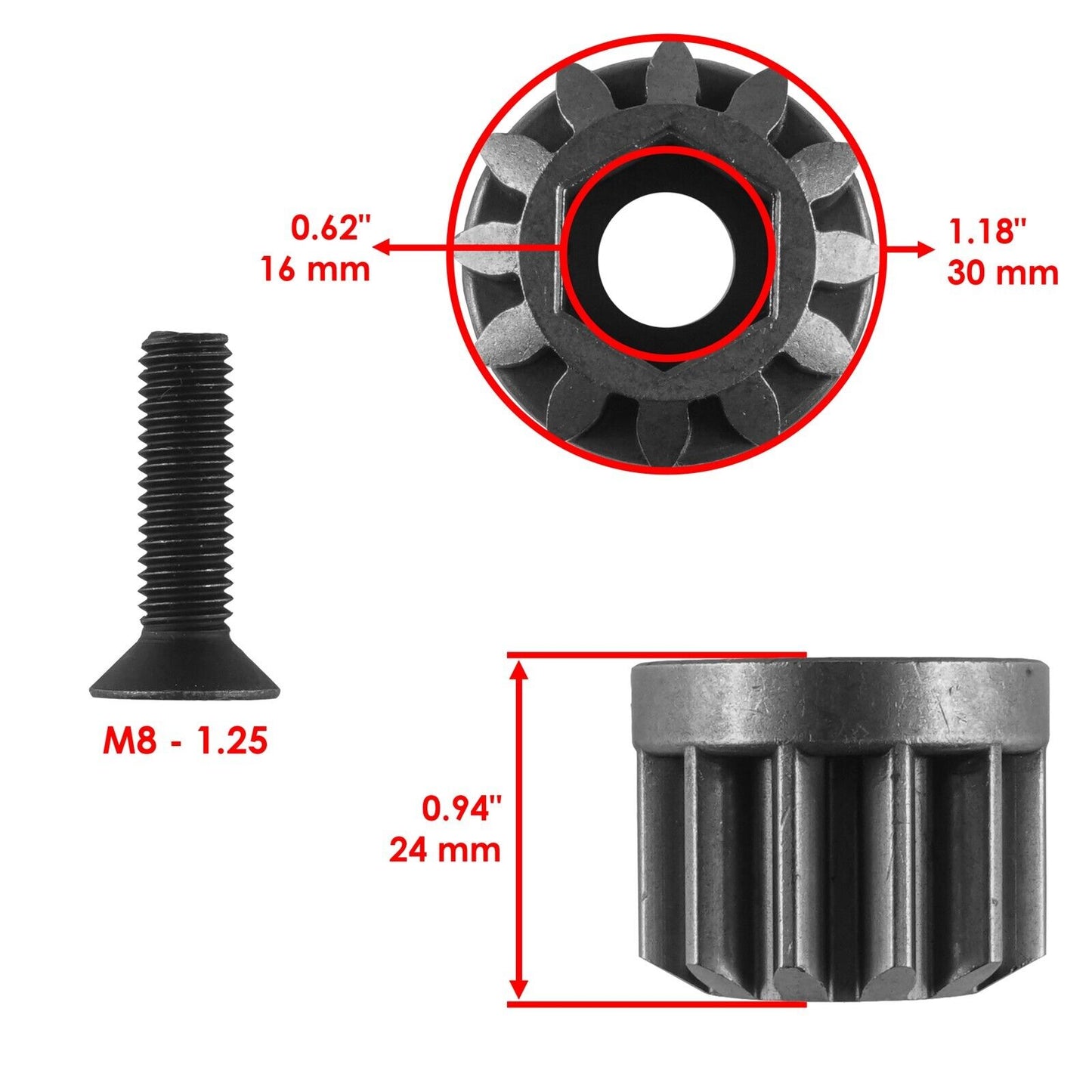 Steering Gear Pinion with Sector Plate for Husqvarna LTH18538 TS354X YT42DXL