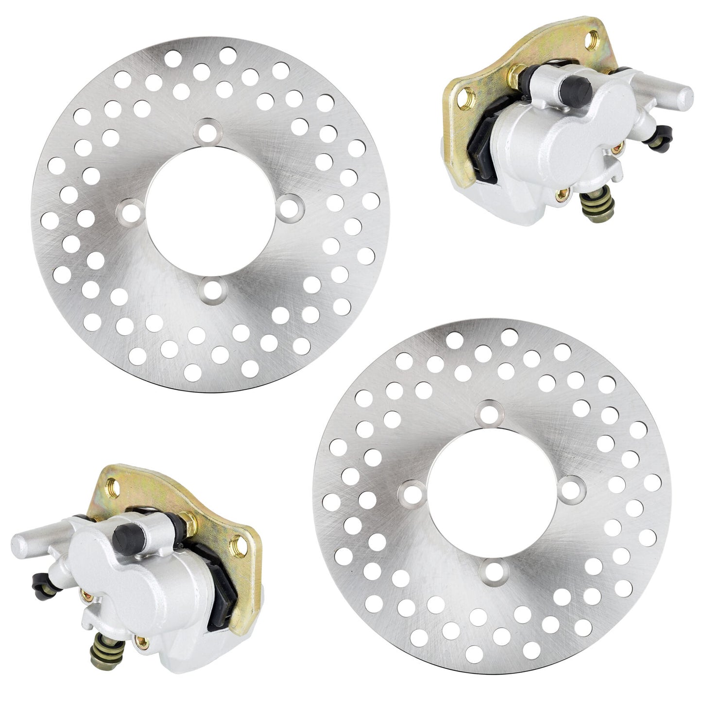 Front Left Right Brake Caliper Disc Pads For Yamaha Rhino 700 YXR700 4X4 2008-13