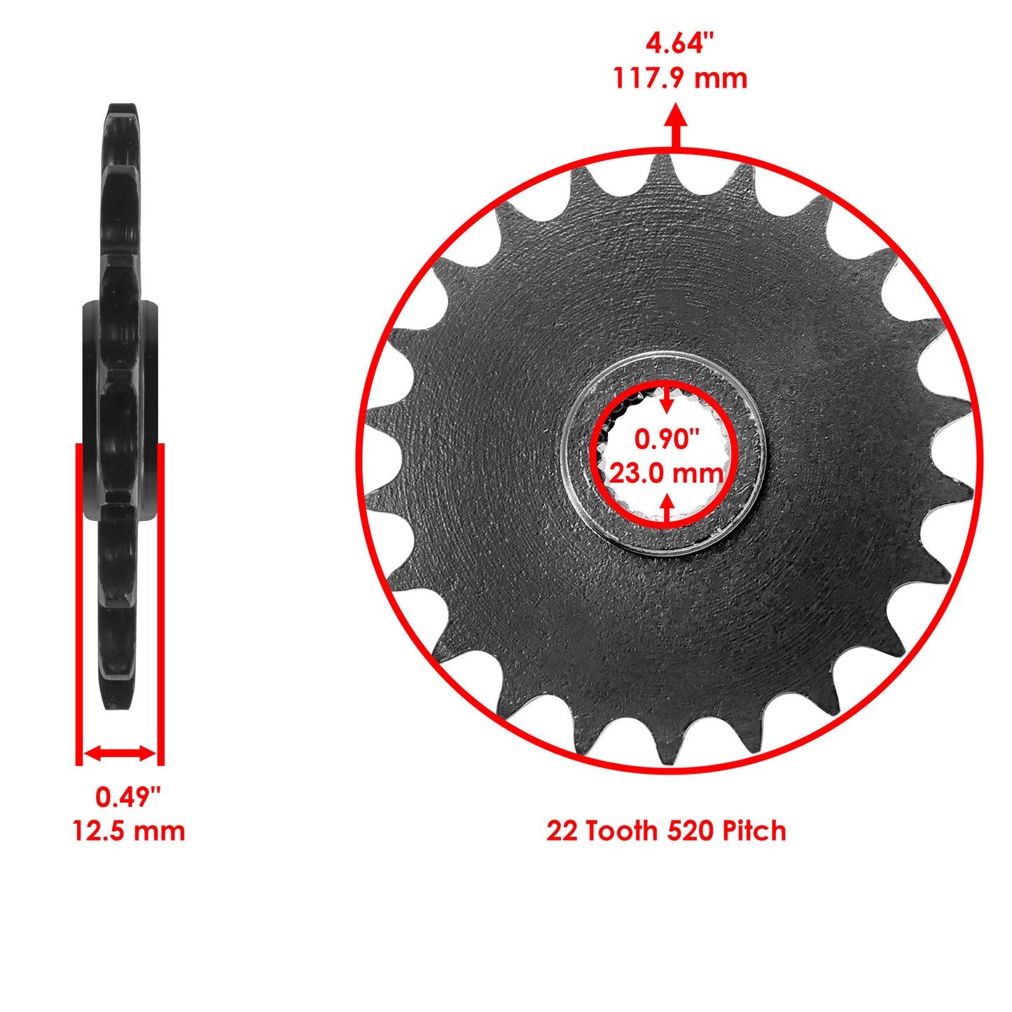 Caltric Front Drive Chain Sprocket for Polaris 3222042 3222044 Teeth 22