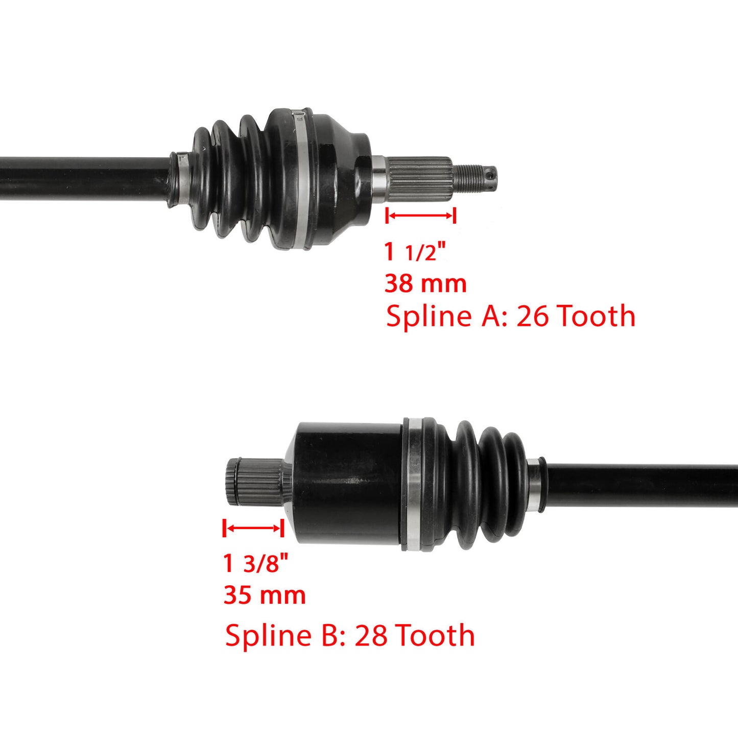 Front CV Joint Axle for Polaris RZR XP 1000 2017 - 2022 LH and RH / 1334492