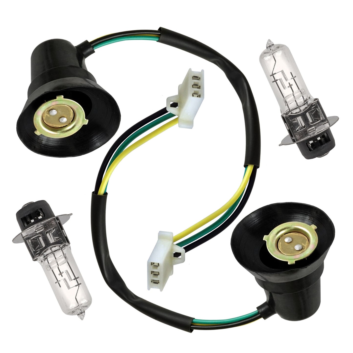 2x Headlight Socket Cord and Bulb for Yamaha 4SH-84340-00-00 4KB-84314-01-00