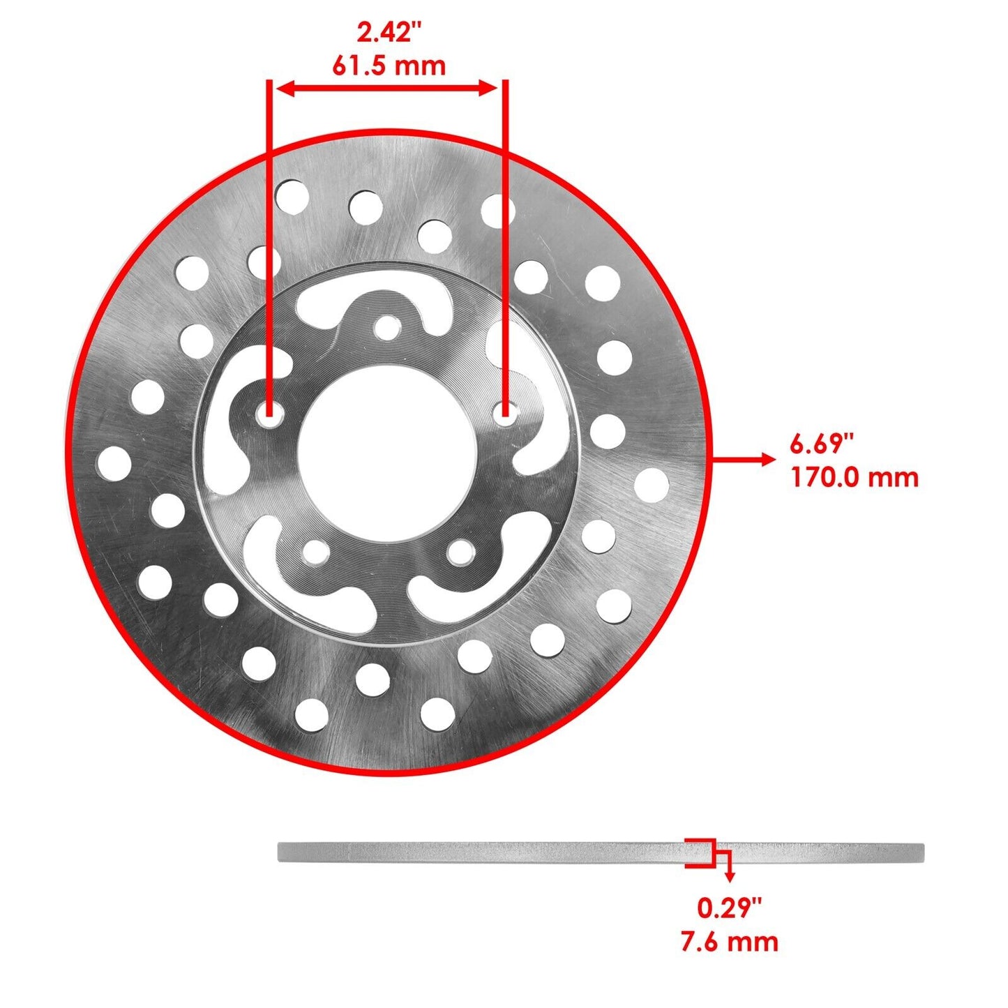 Caltric Rear Brake Disc Rotor For Honda Rincon 680 TRX680 4x4 2006 2007-2023