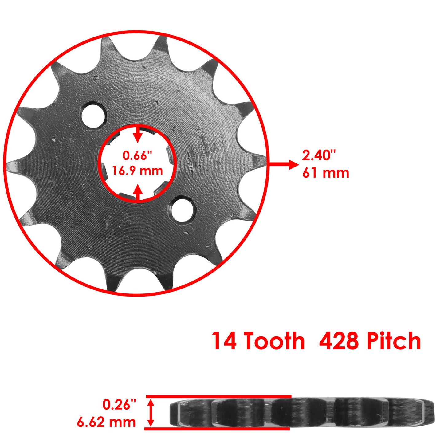 Front Drive Chain Sprocket for Honda CRF100F 04-09 2011-2013/XR100R 1981-2003