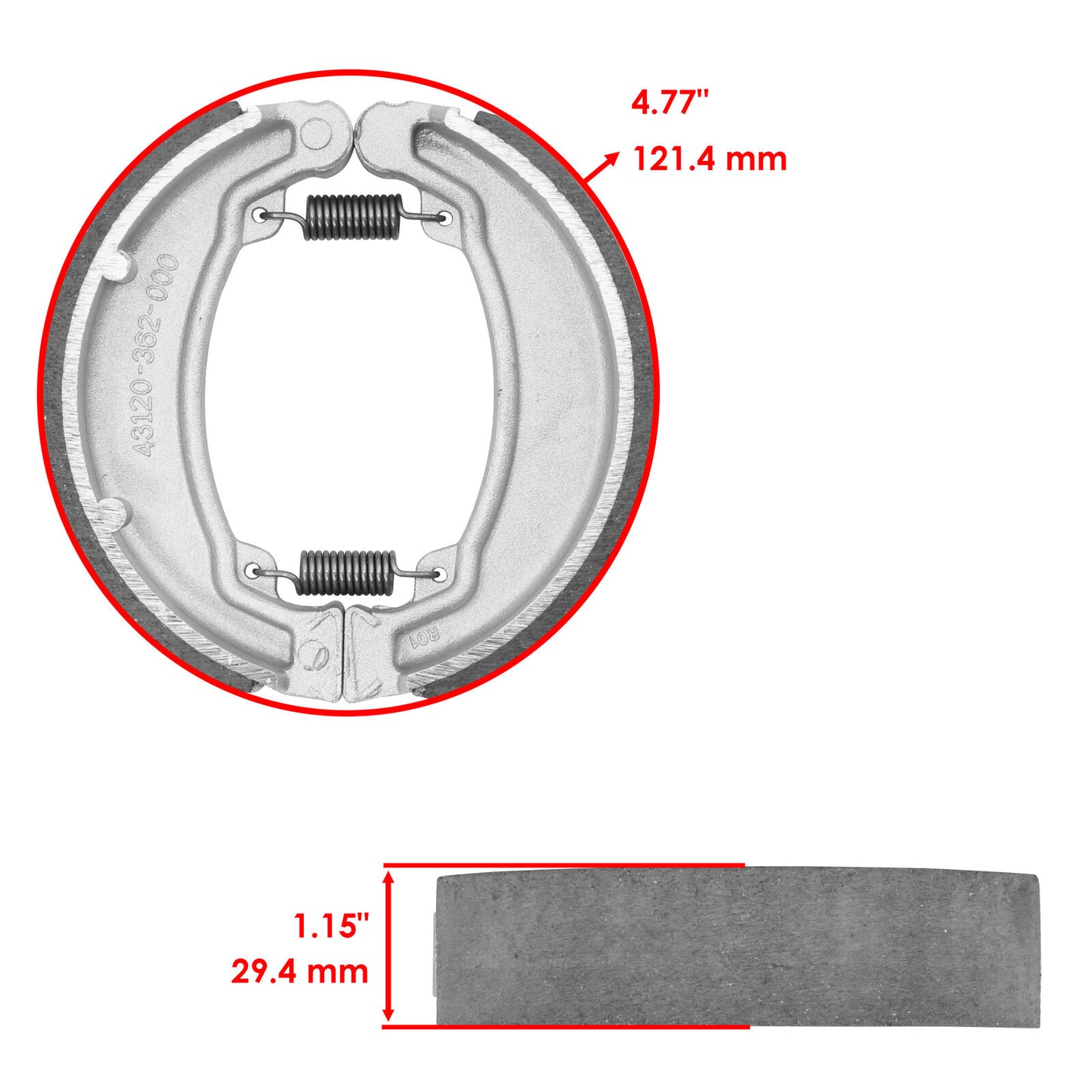 Rear Brake Shoes for Honda ATC70 1978-1981 1982 1983 1984 1985 / 43120-957-000