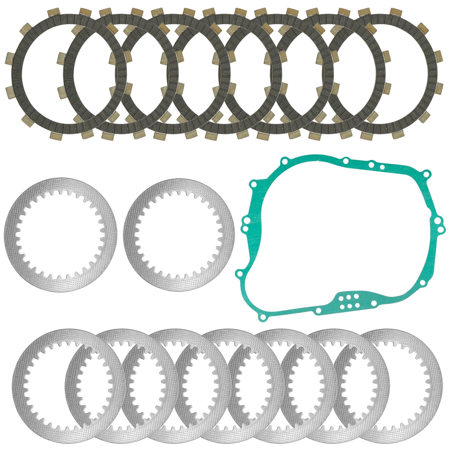 Clutch Friction w/ Steel Plates & Gasket Kit for Kawasaki Z250SL BR250 2014-2018