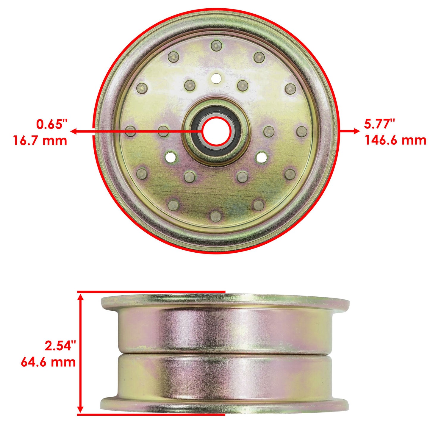 116-4666  1-413099 Flat Idler Pulley For Exmark Turf Tracer Turf Ranger Lazer Z