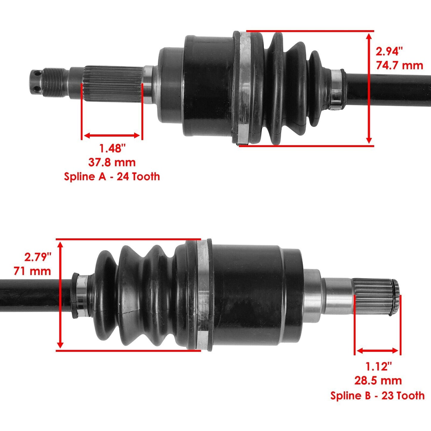 Rear Left and Right CV Joint Axle fits Honda MUV700 Big Red 700 4X4 2009 - 2013