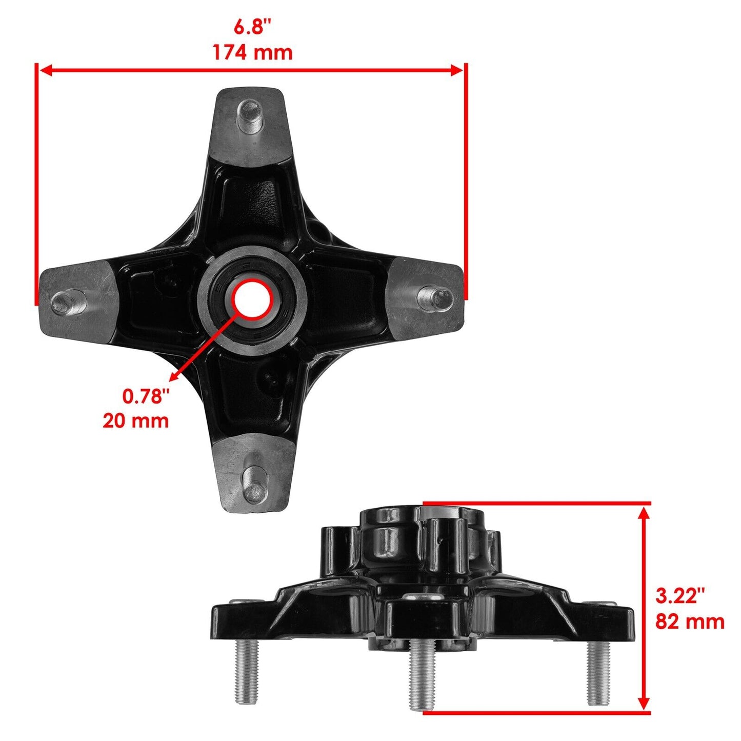 Front Left & Right Wheel Hub For Honda Sportrax 400 TRX400EX 2X4 2005-2008