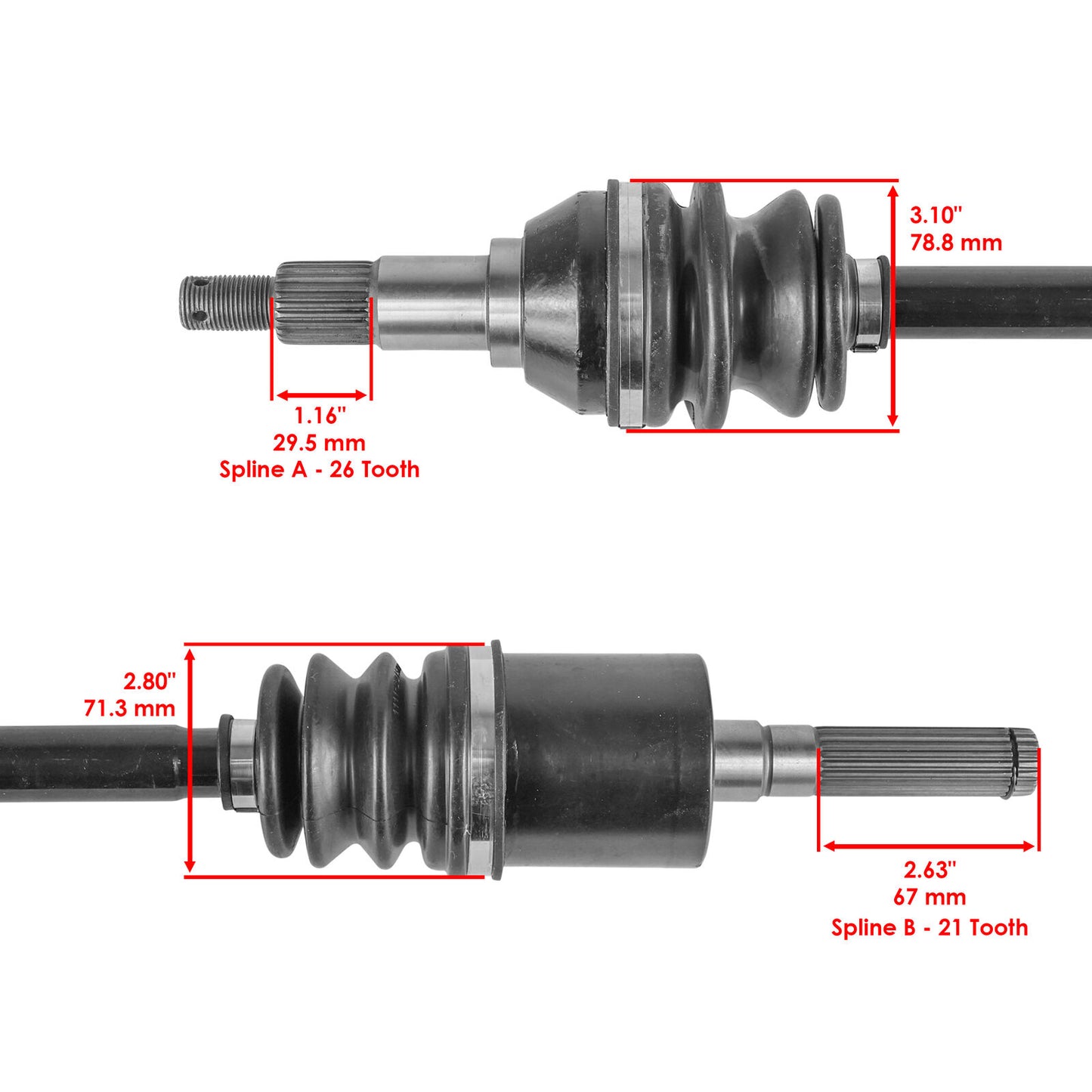 Front Complete CV Axles for Can-Am Outlander 650 EFI 2013 - 2018 Left and Right