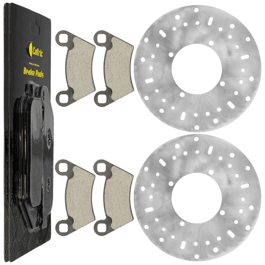 2 Front Brake Disc Rotor Pads For Polaris Ranger 500 4X4 2X4 6X6 2004-07 2011-19